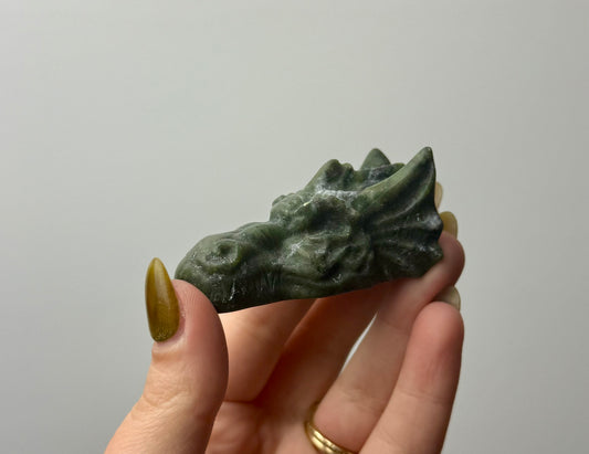 Jade dragon head carving