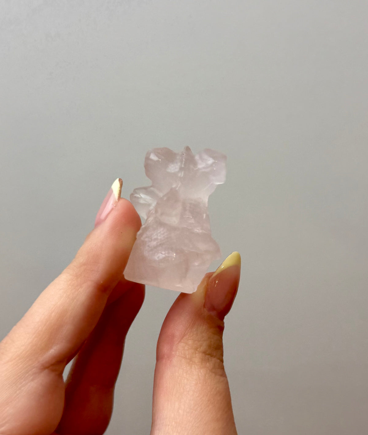 Rose quartz dragon carving
