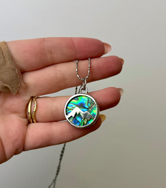 Abalone shell mountain necklace thrifted find