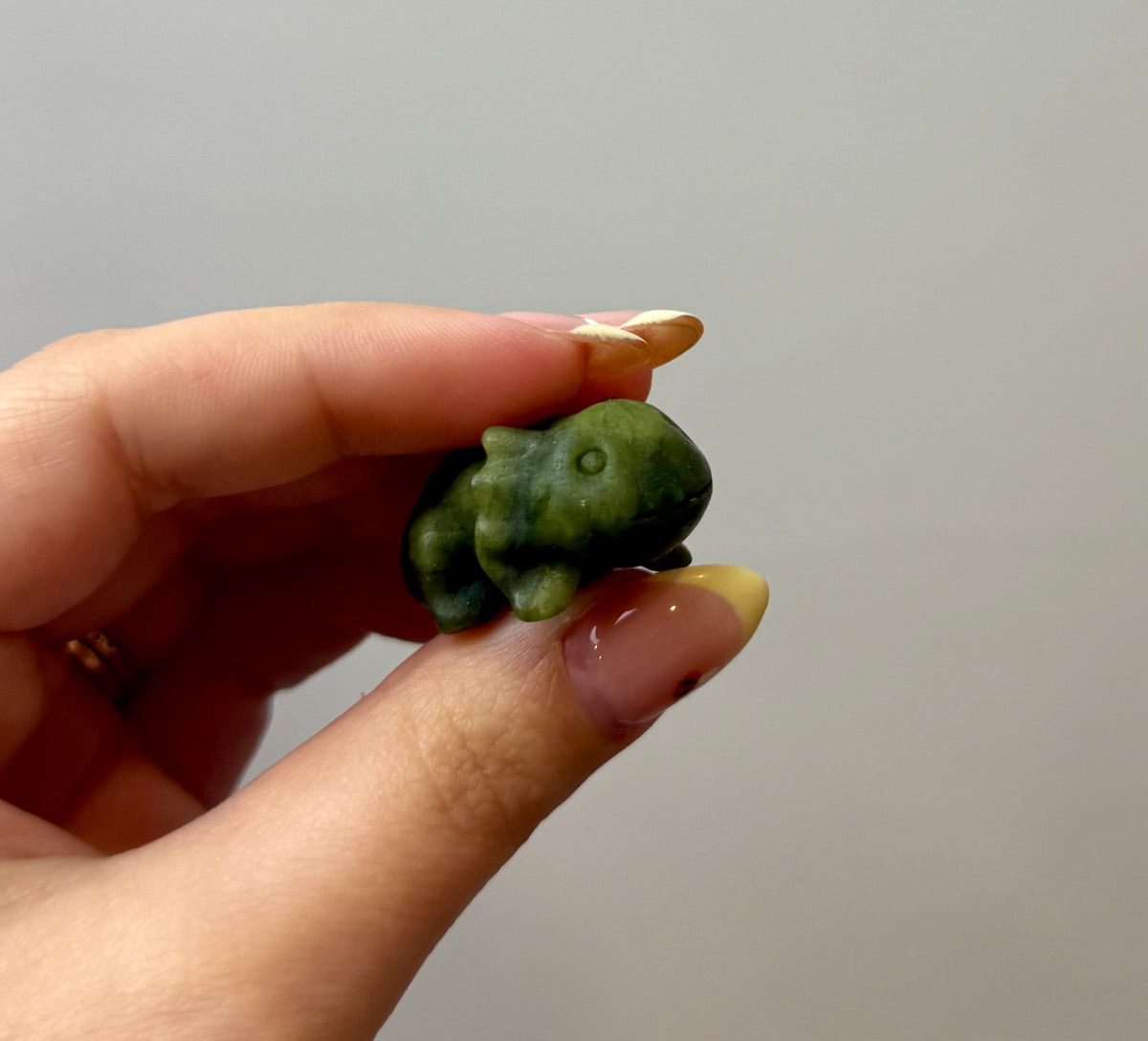 Jade axolotl carving