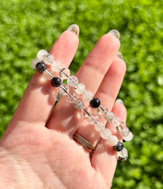 6mm Black tourmaline quartz bracelets