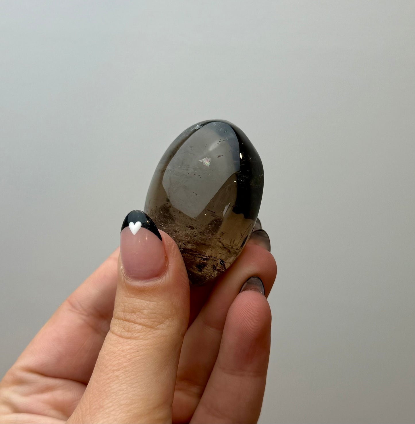 Smoky quartz palm stone