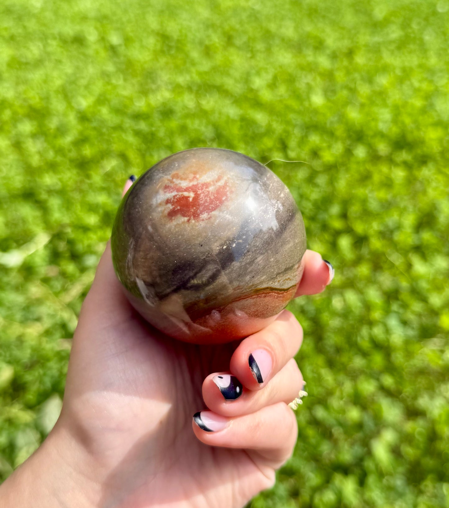 Polychrome jasper sphere