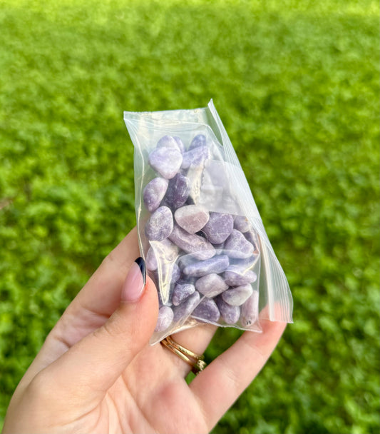 Lepidolite chip bag