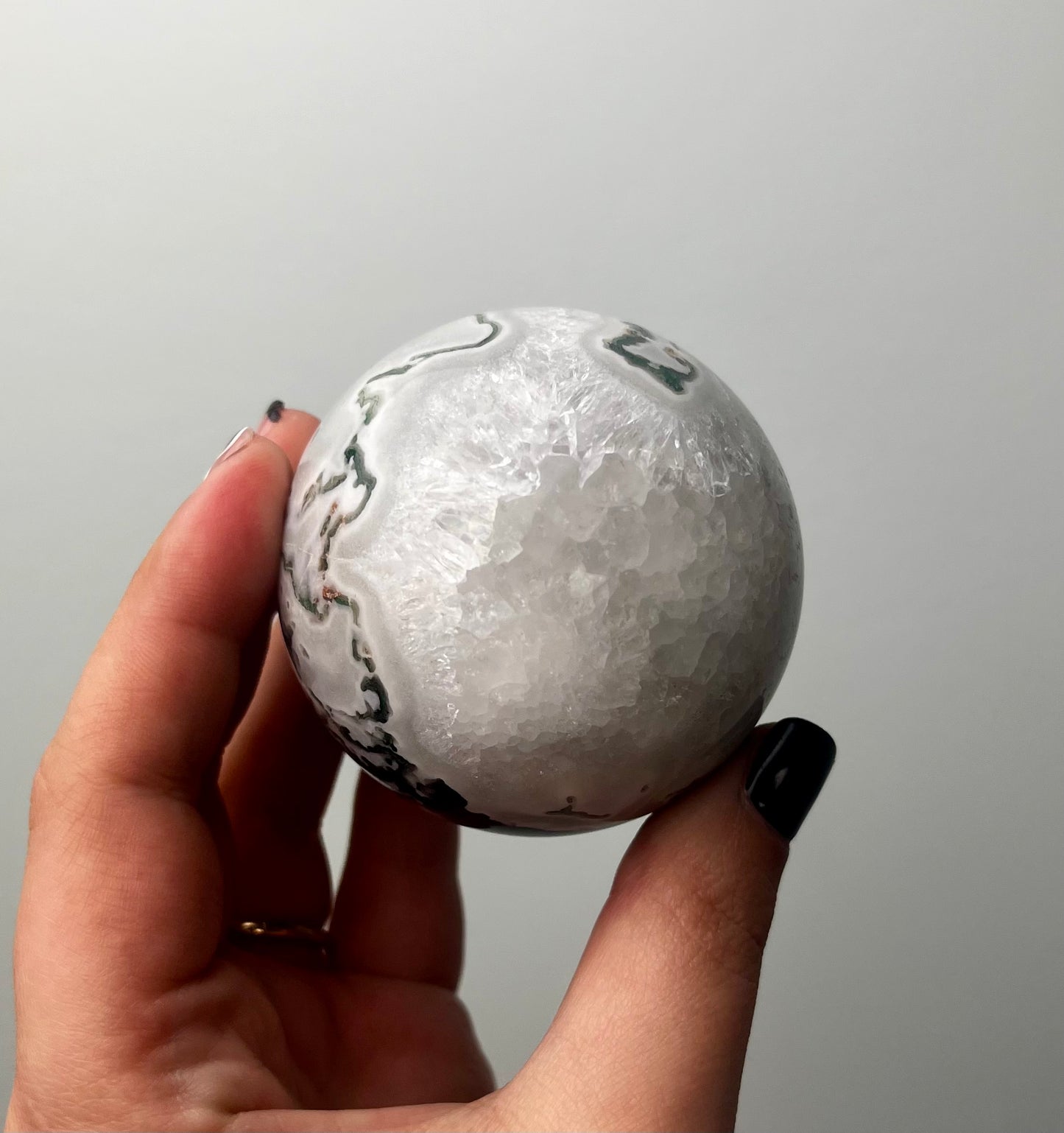 Moss agate sphere