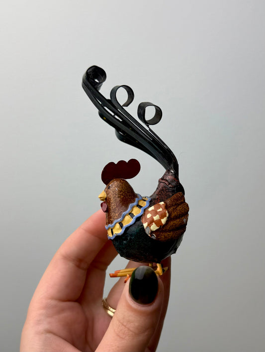 Metal rooster thrifted find