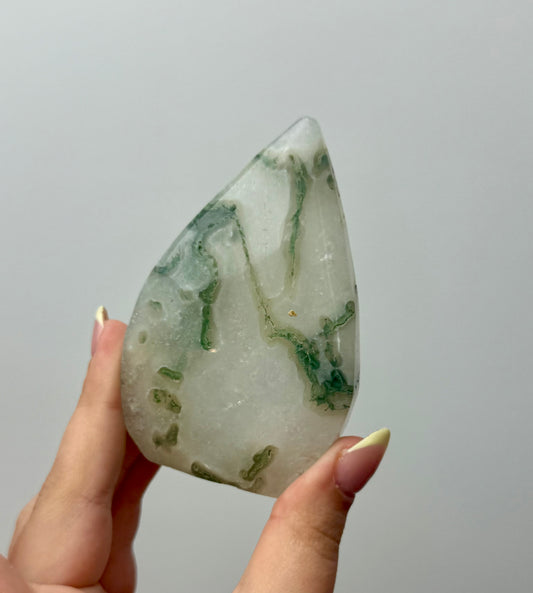 Moss agate tear freeform