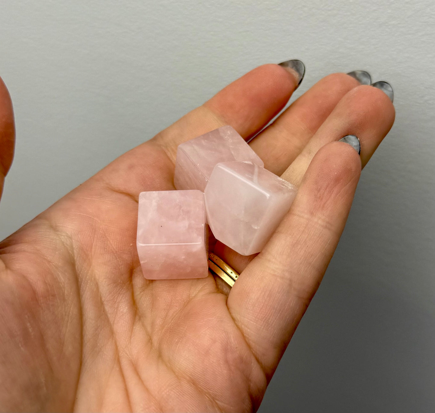 Rose quartz cubes