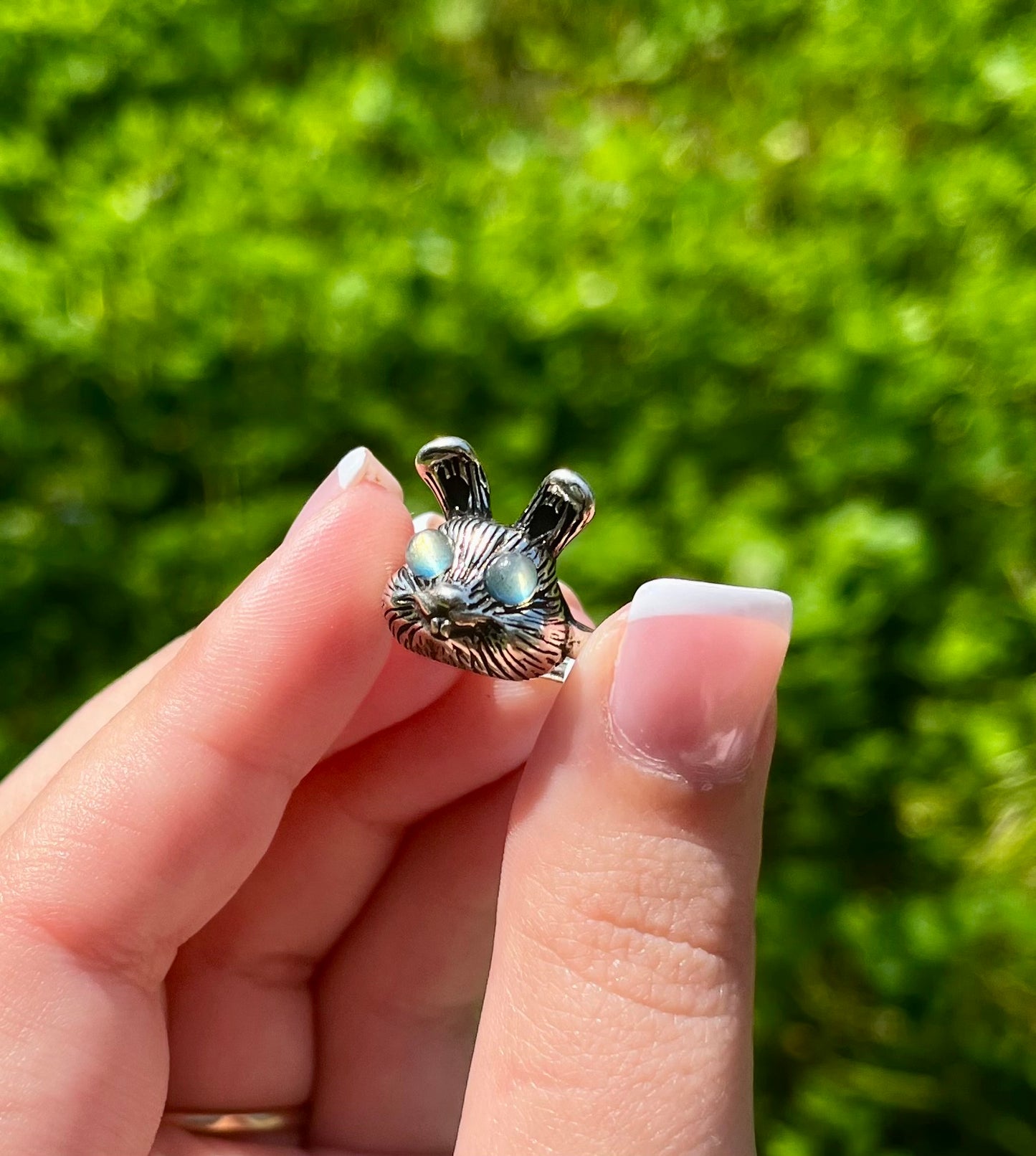 Labradorite rabbit ring