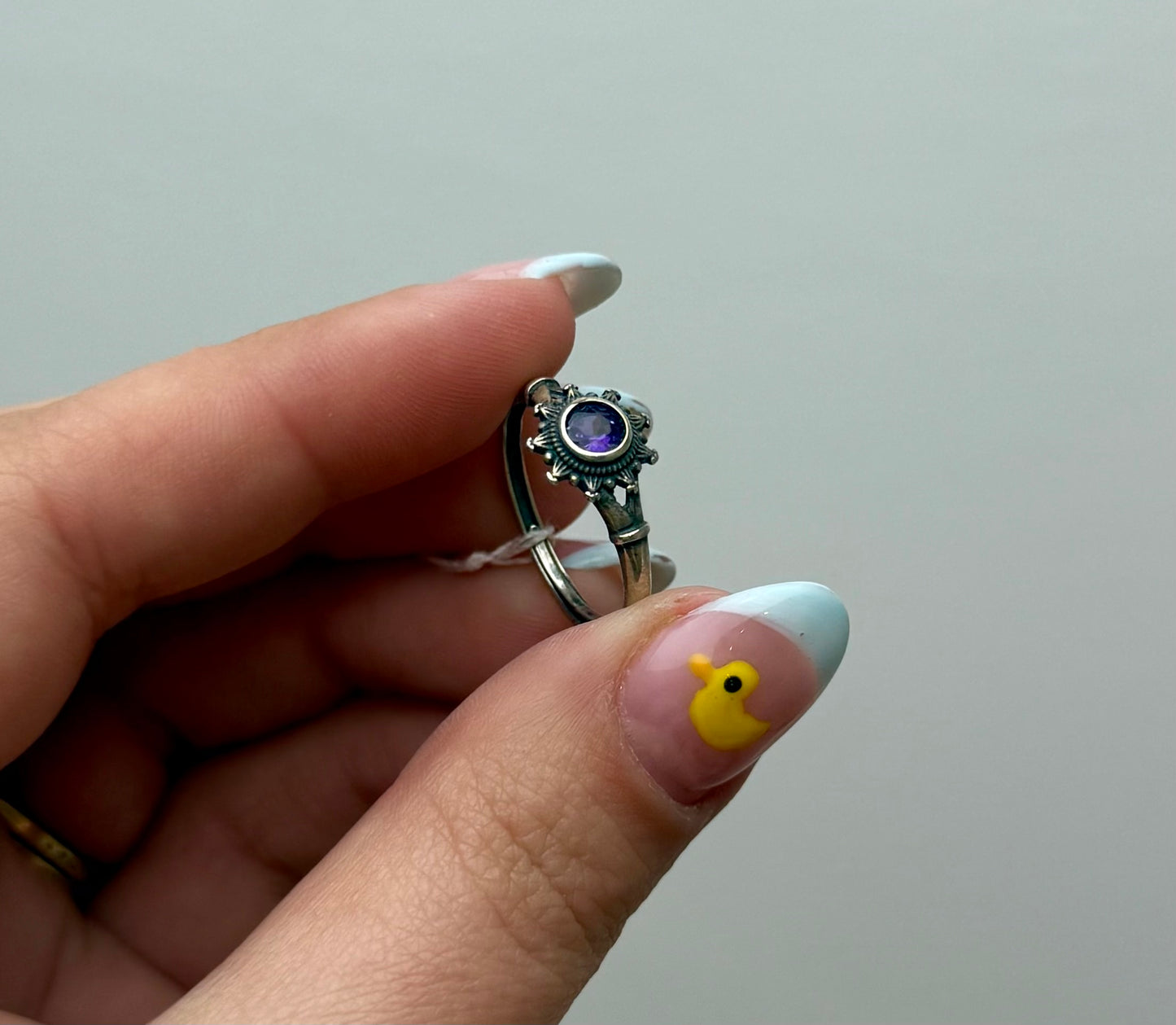 Amethyst adjustable S925 ring