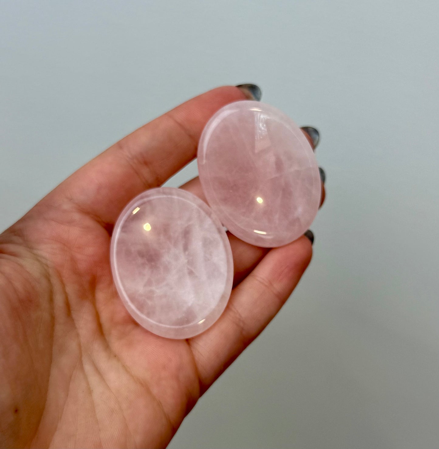 Rose quartz worry stones
