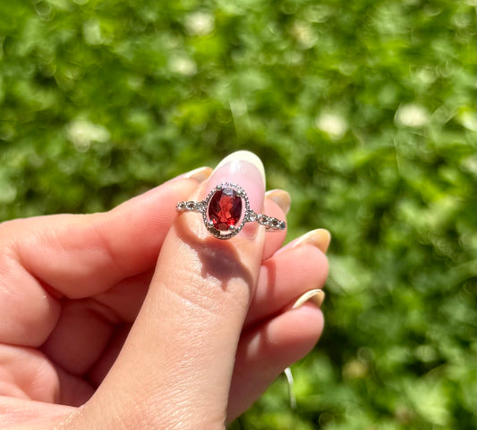 Garnet adjustable ring