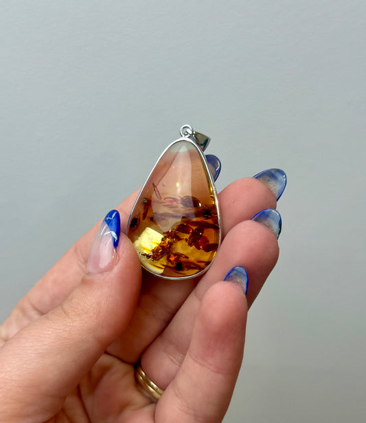 S925 Baltic amber pendant ￼