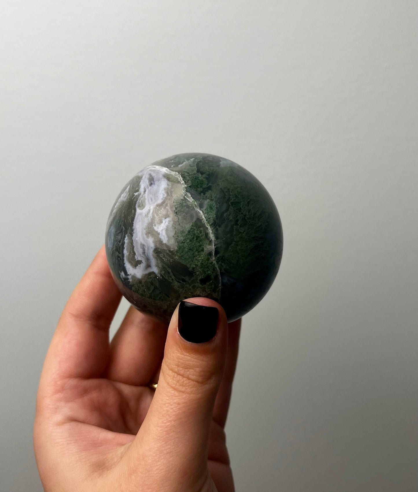 Moss agate sphere