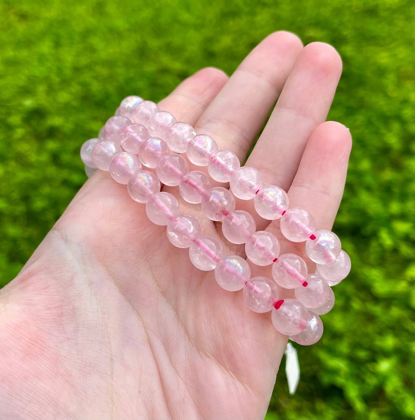 Aura rose quartz bracelets