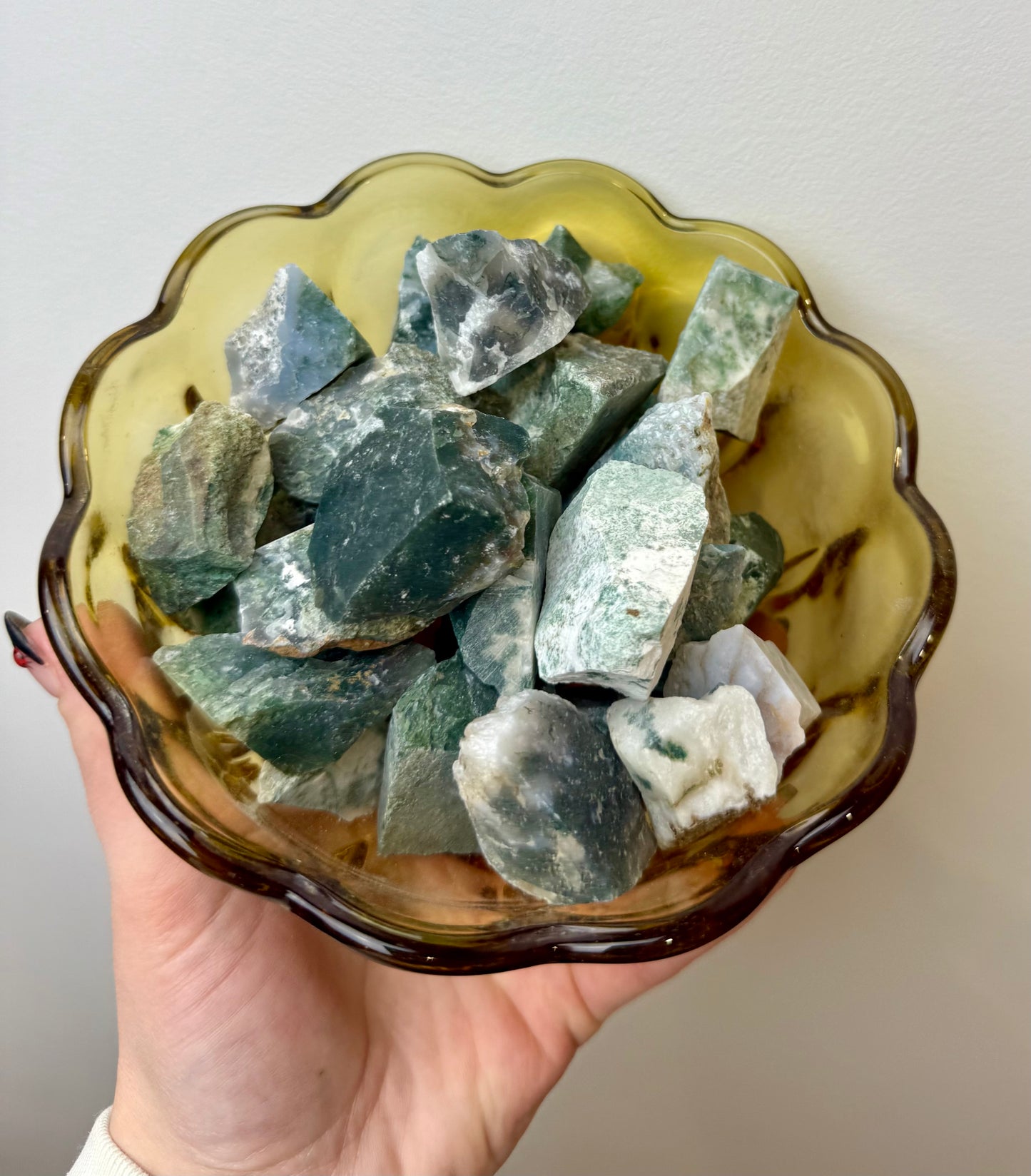 Moss agate raw chunks
