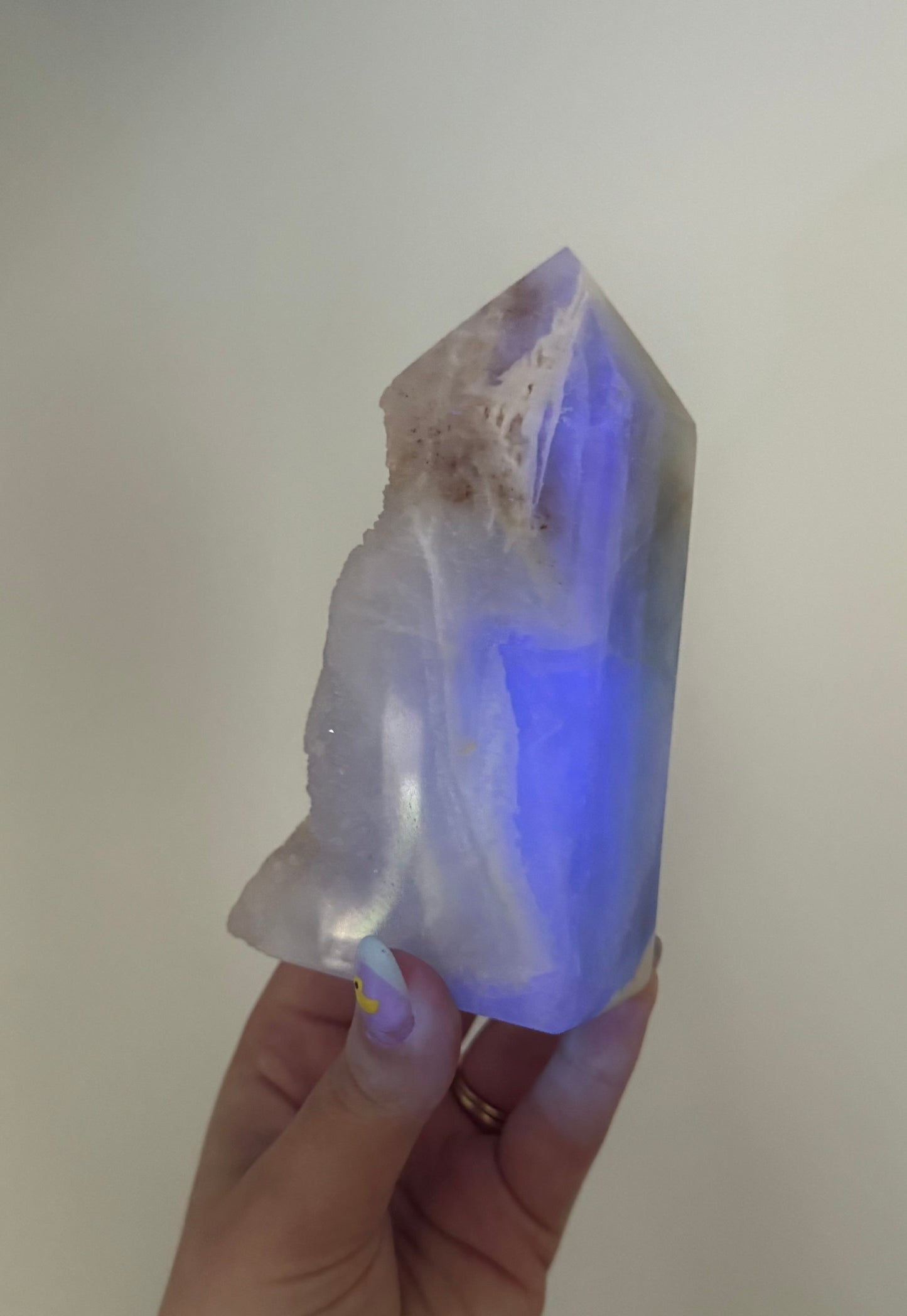Half raw fluorite tower