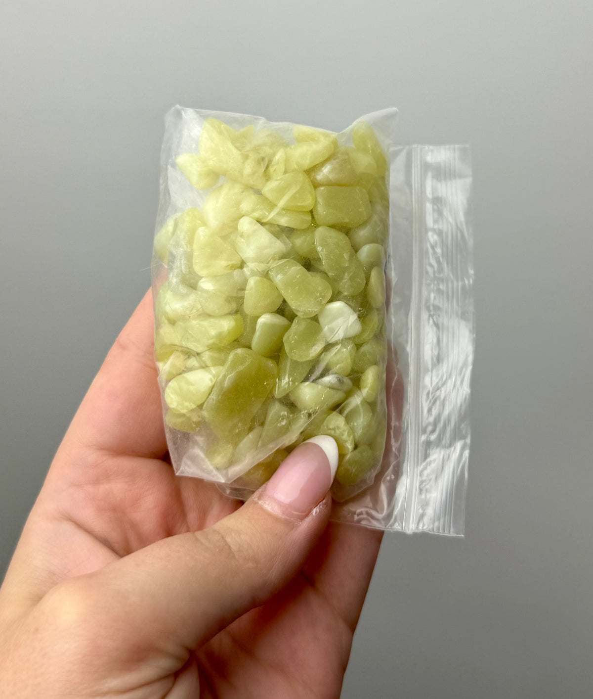 Lemon jade chip/pebble bags