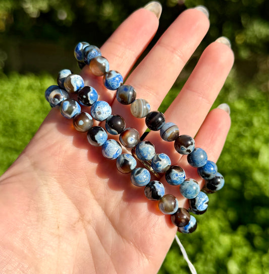 Dyed orca agate bracelets