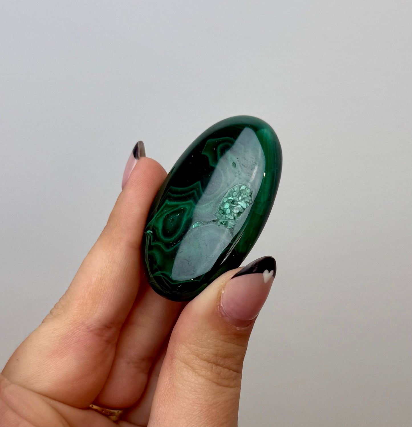 Malachite palm stone