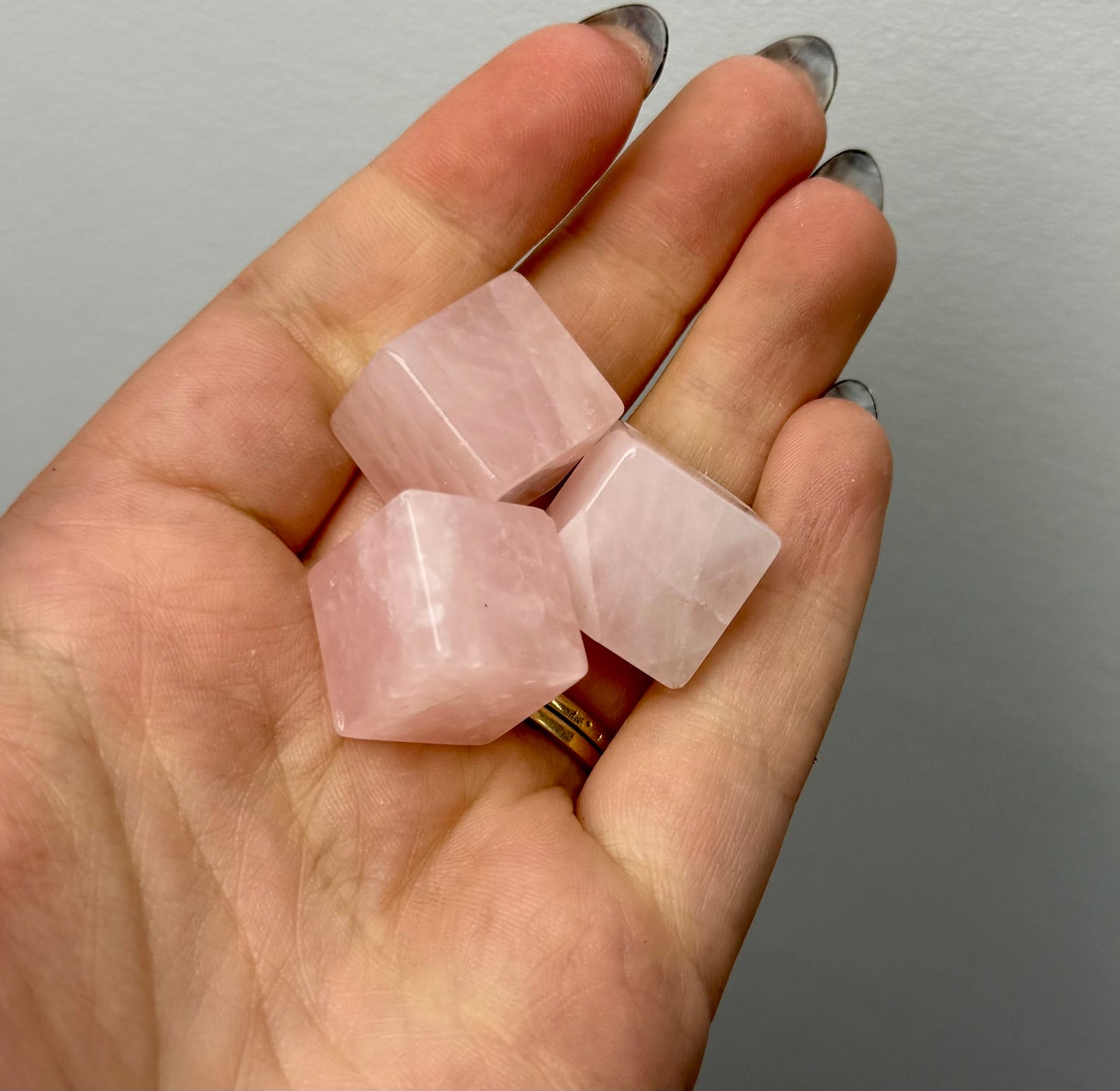 Rose quartz cubes