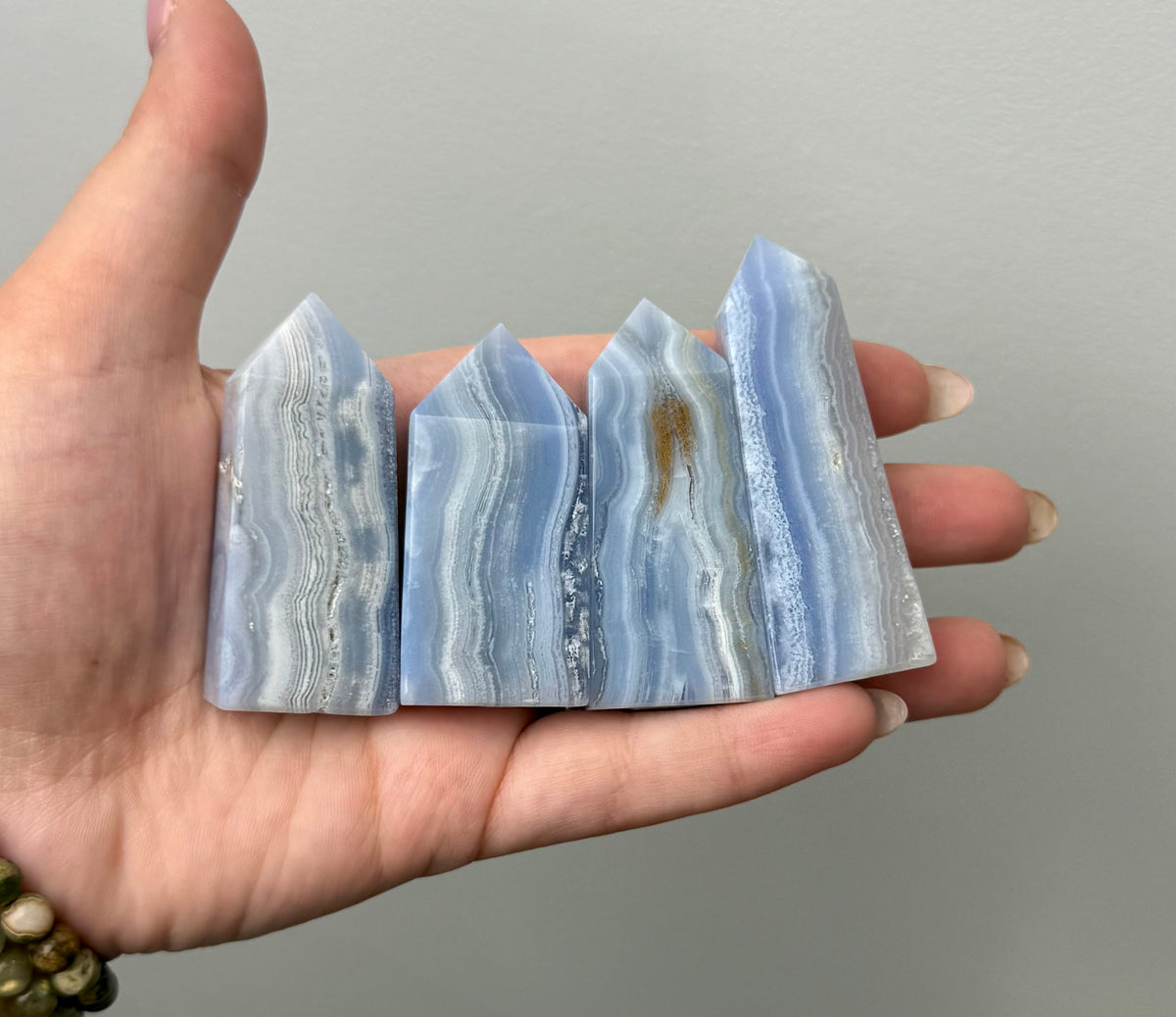 Blue lace agate towers