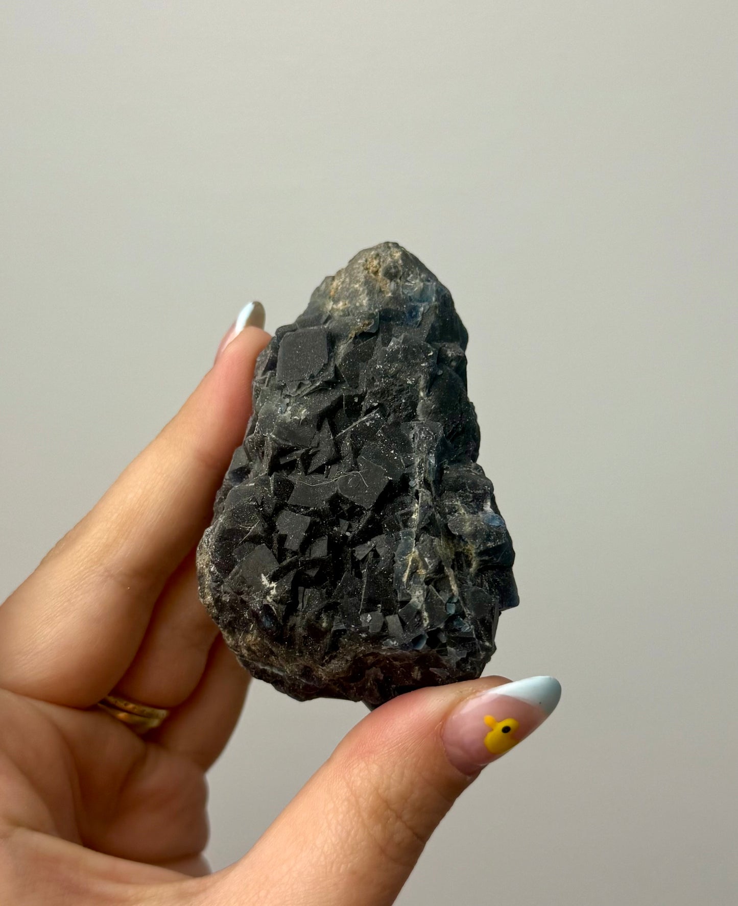 Black rose fluorite specimen ￼