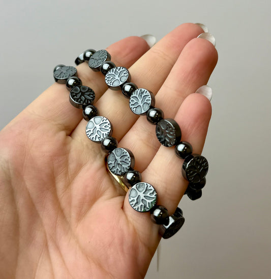 Hematite tree bracelets