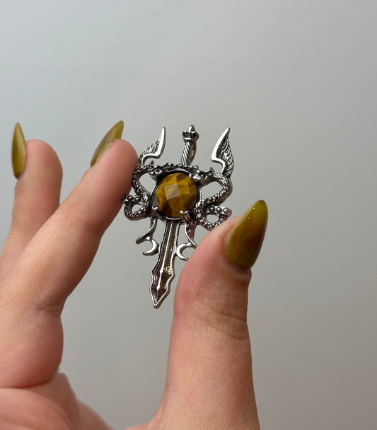 Tigers eye sword pendant