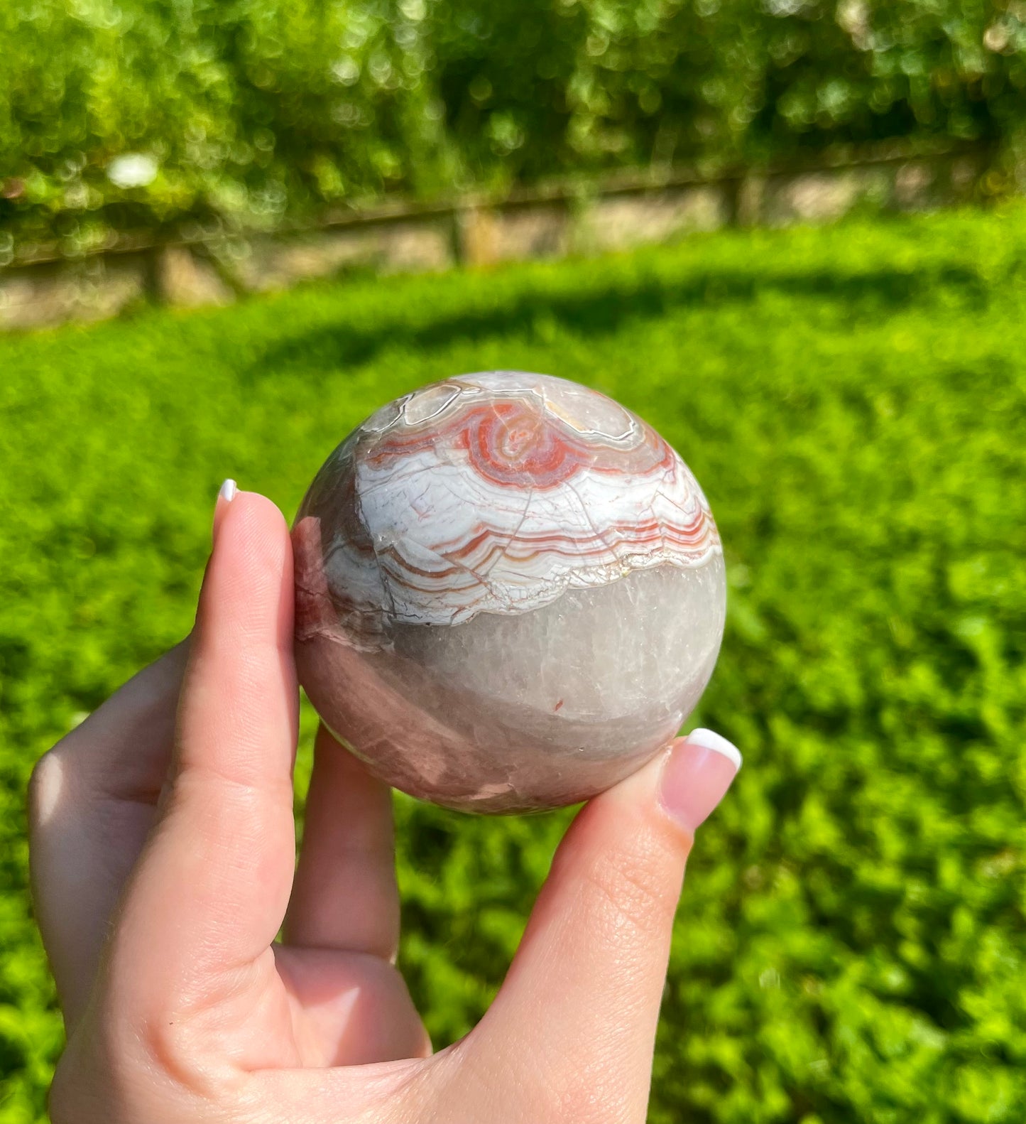 Amethyst agate sphere