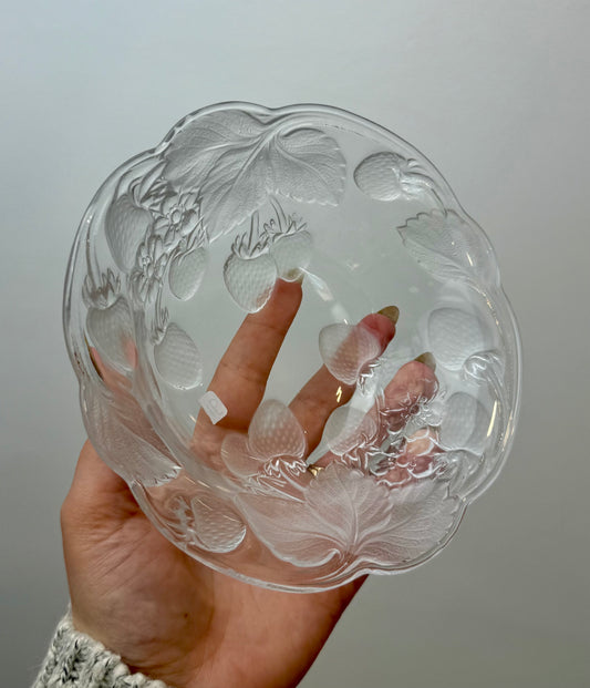 Strawberry glass bowl thrifted find