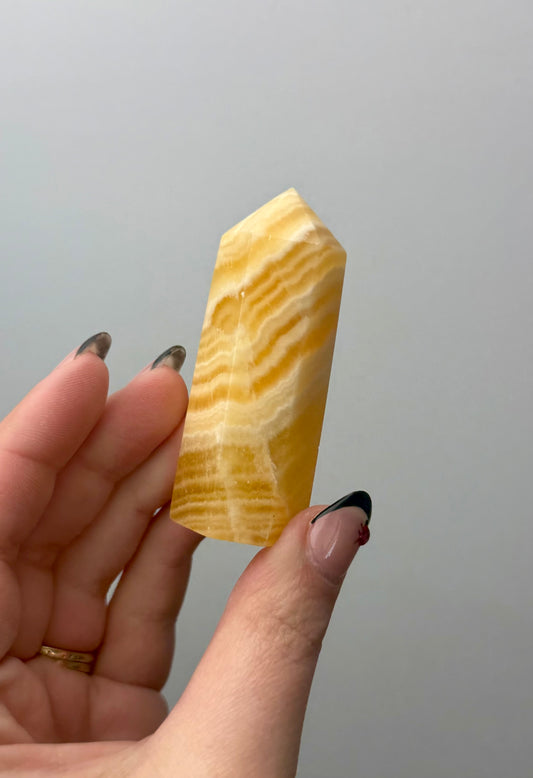 Orange calcite tower