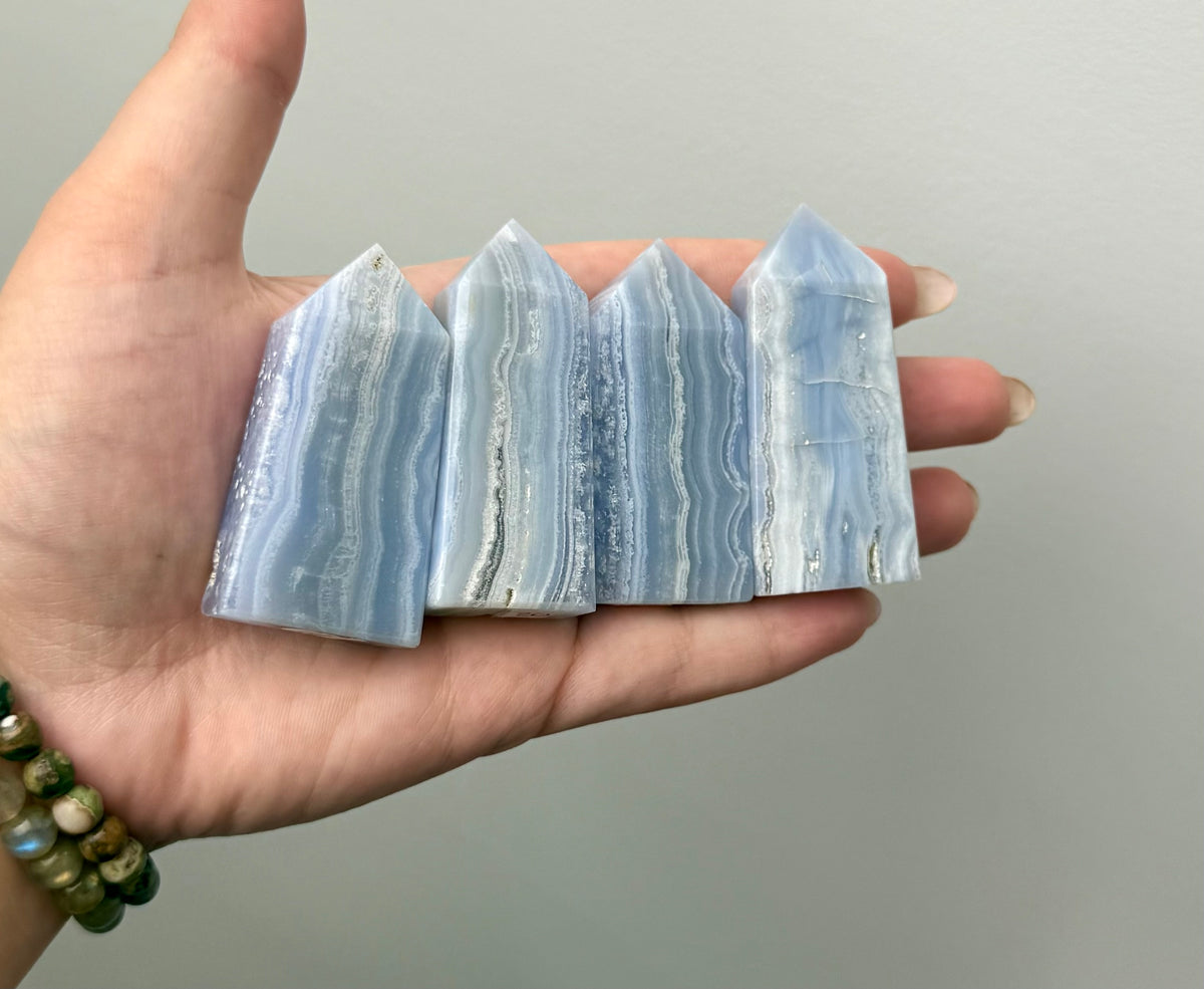 Blue lace agate towers