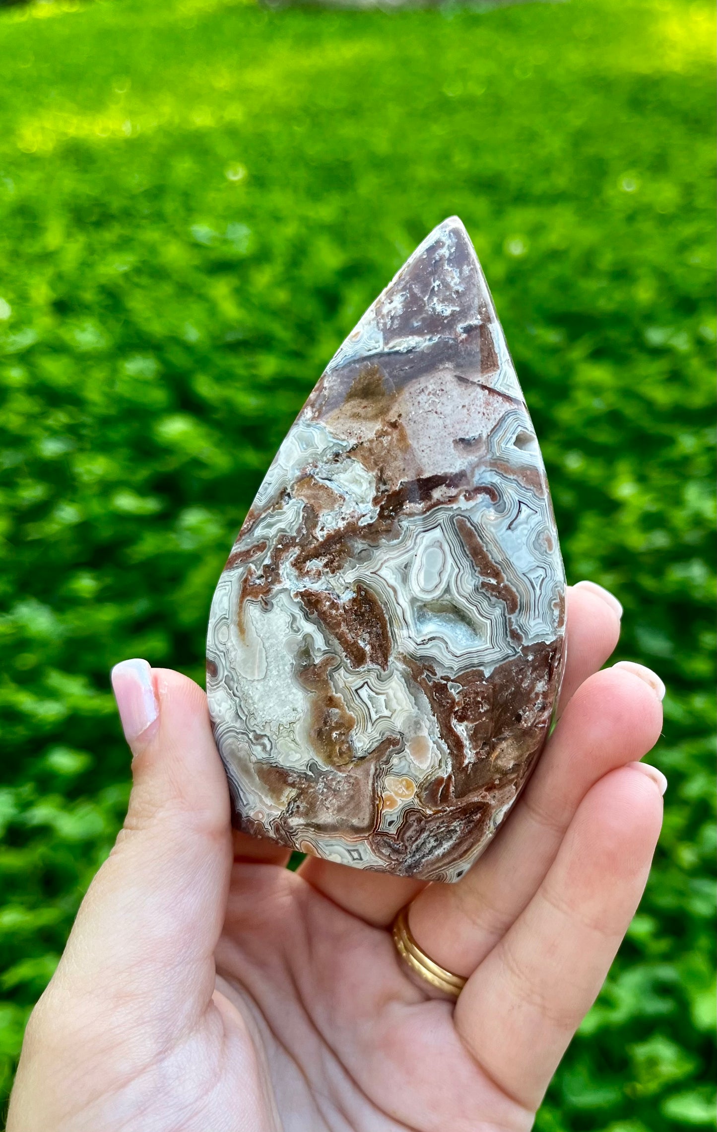 Mexican lace agate tear freeform