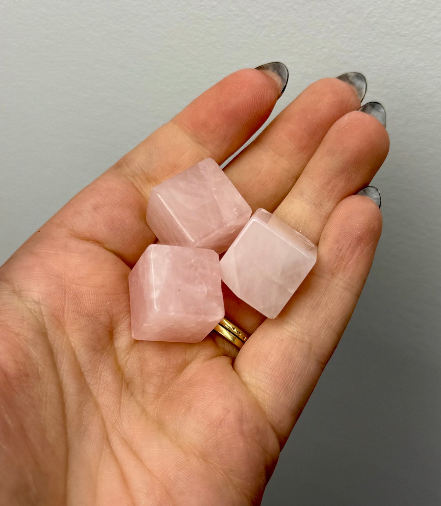 Rose quartz cubes