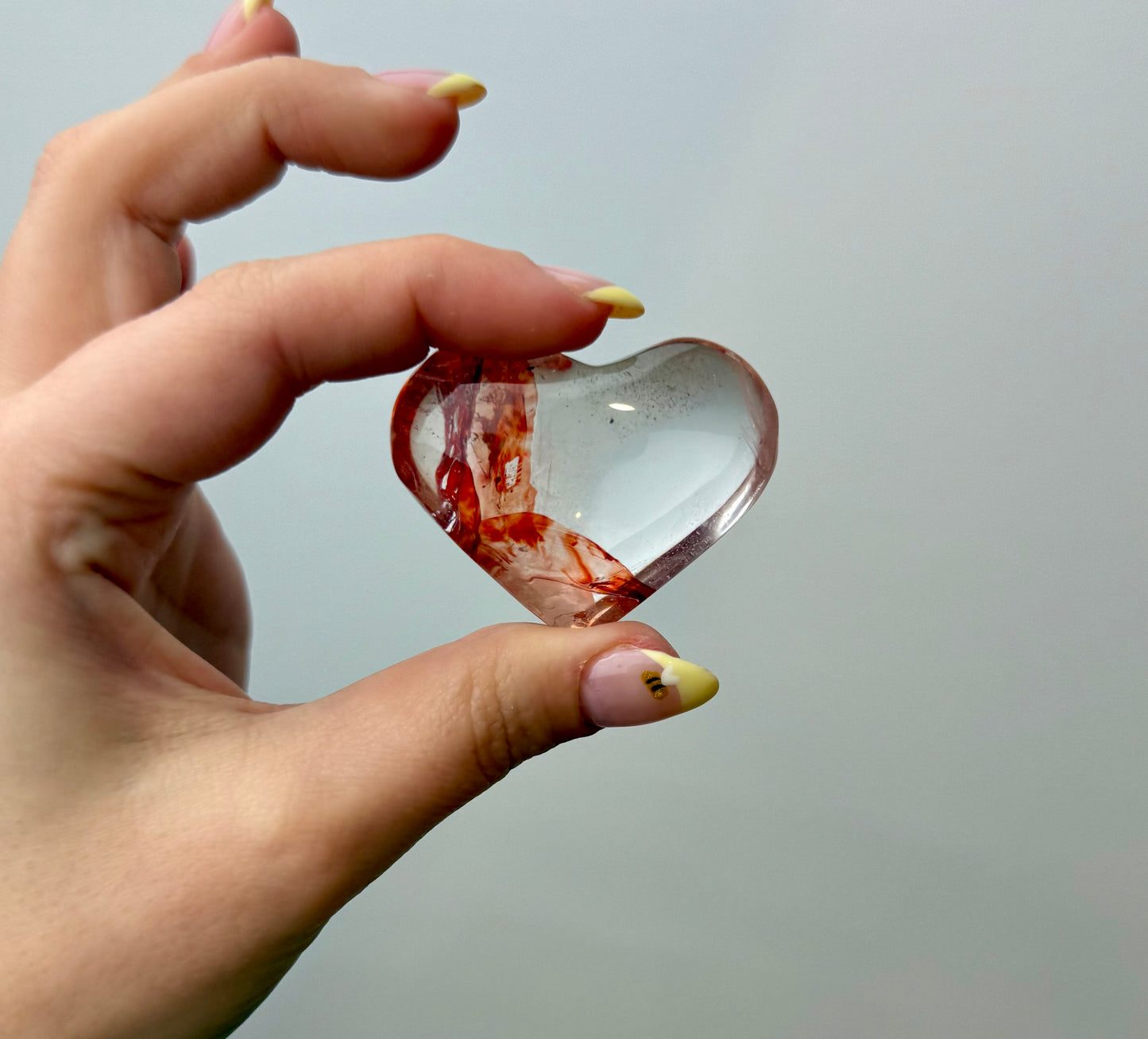 Dyed Quartz heart carving