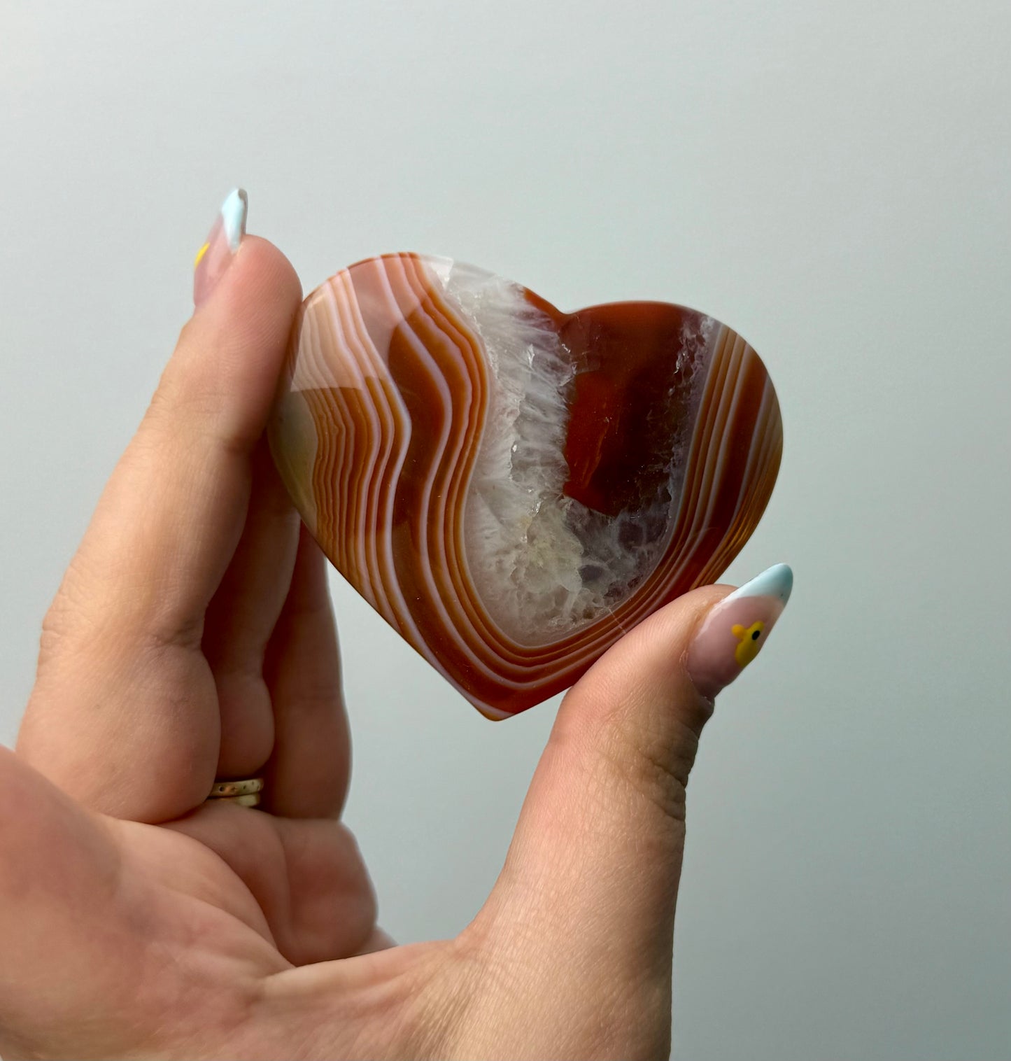 Carnelian heart carving