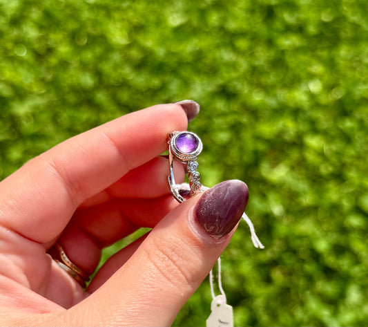 Amethyst adjustable ring