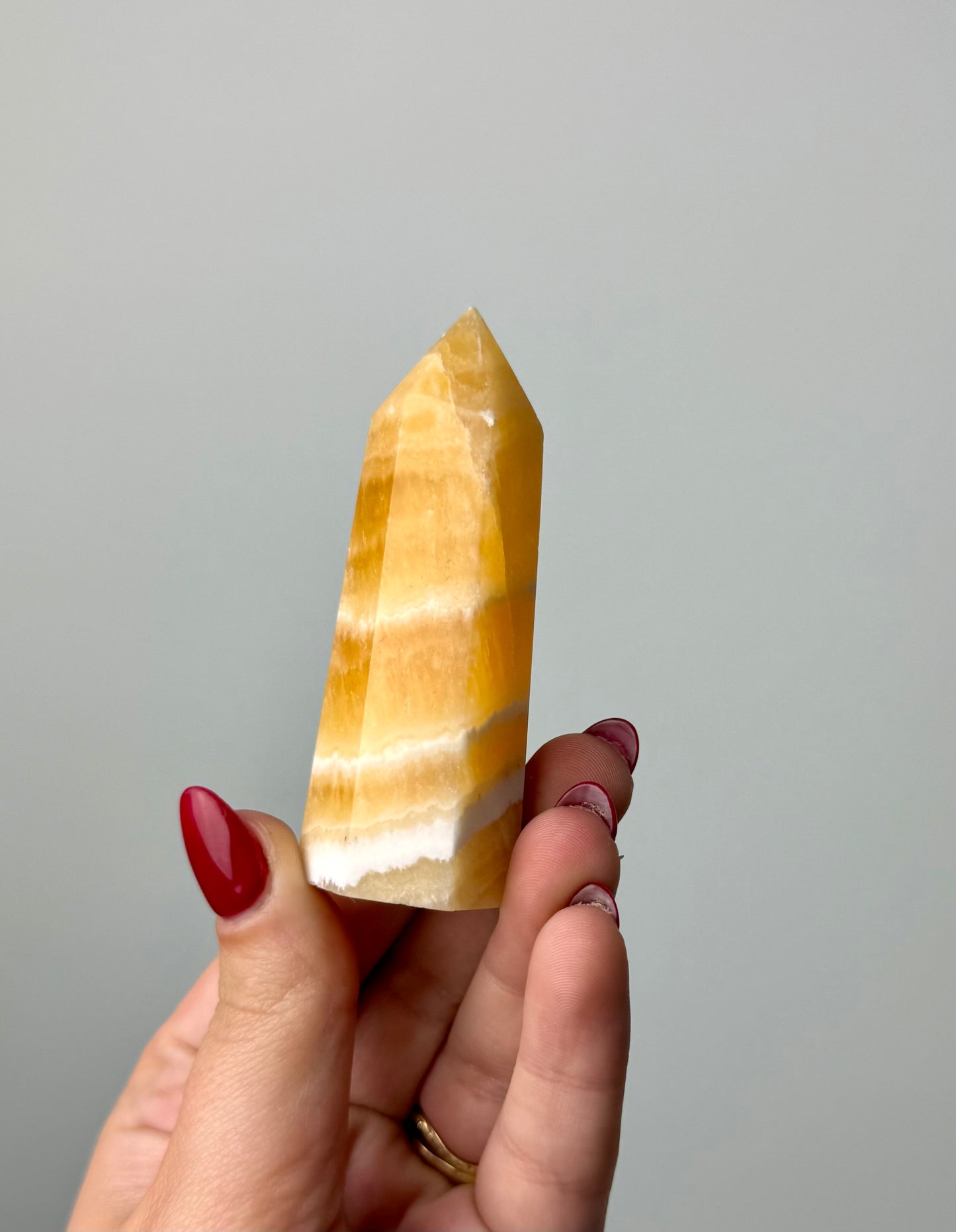 Orange calcite tower