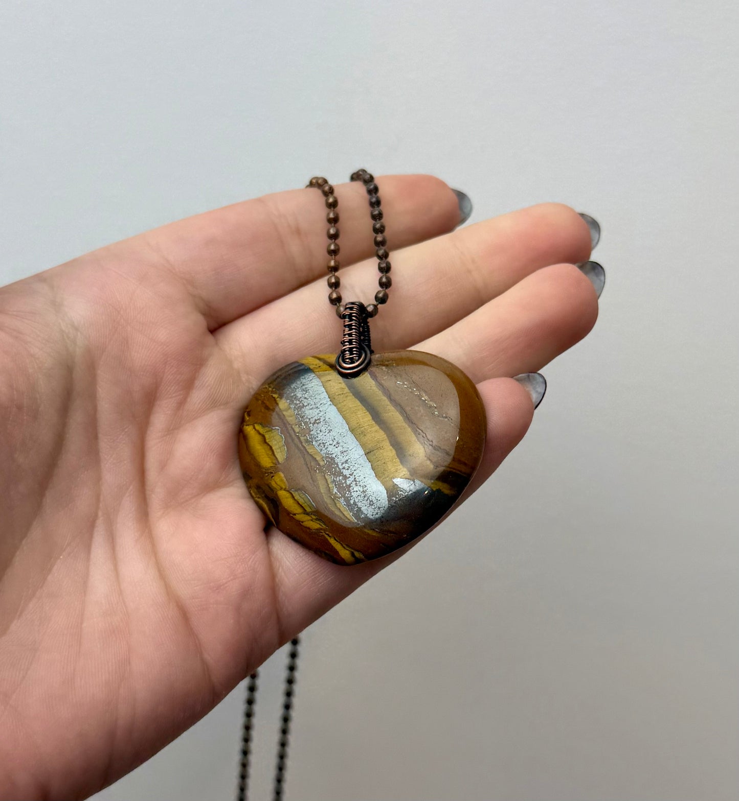 Tigers eye heart necklace thrifted find