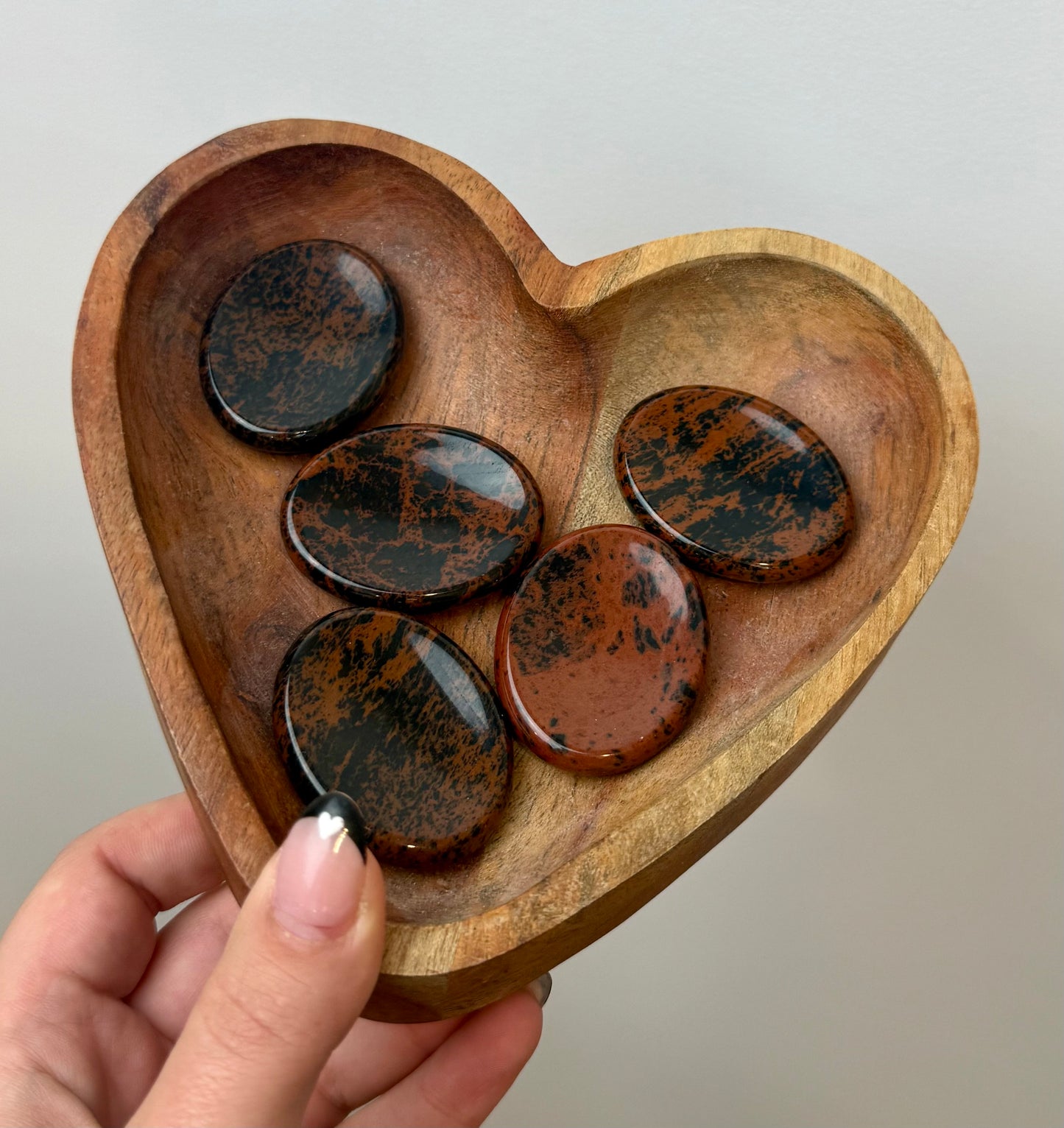 Mahogany obsidian worry stones