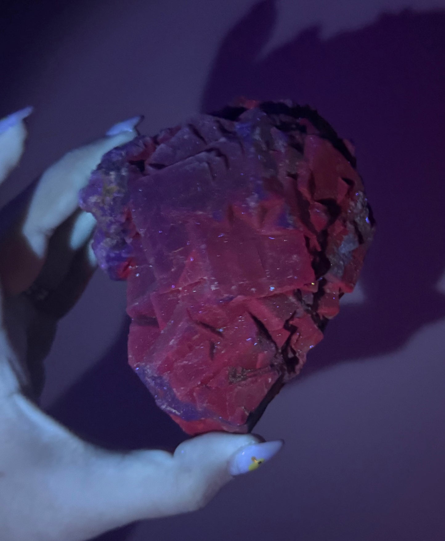 Black rose fluorite specimen