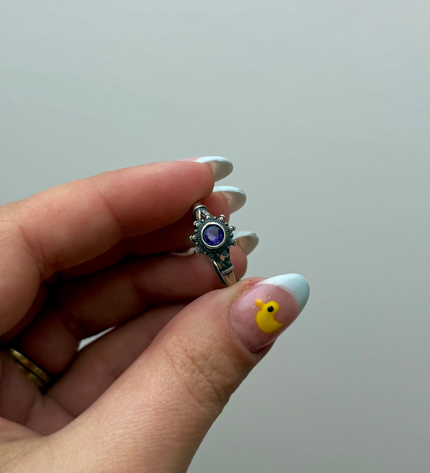 Amethyst adjustable S925 ring