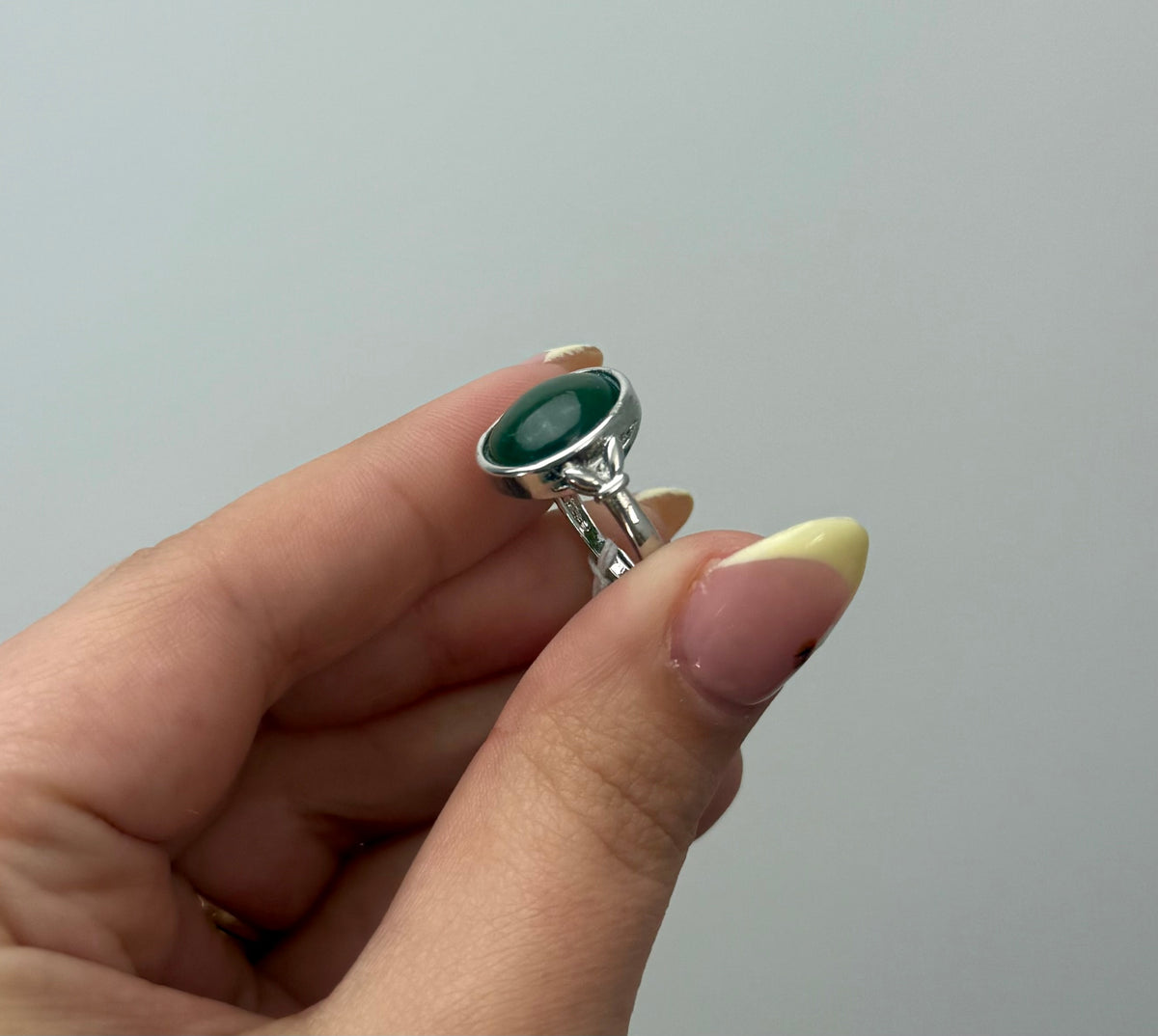 Jade adjustable ring