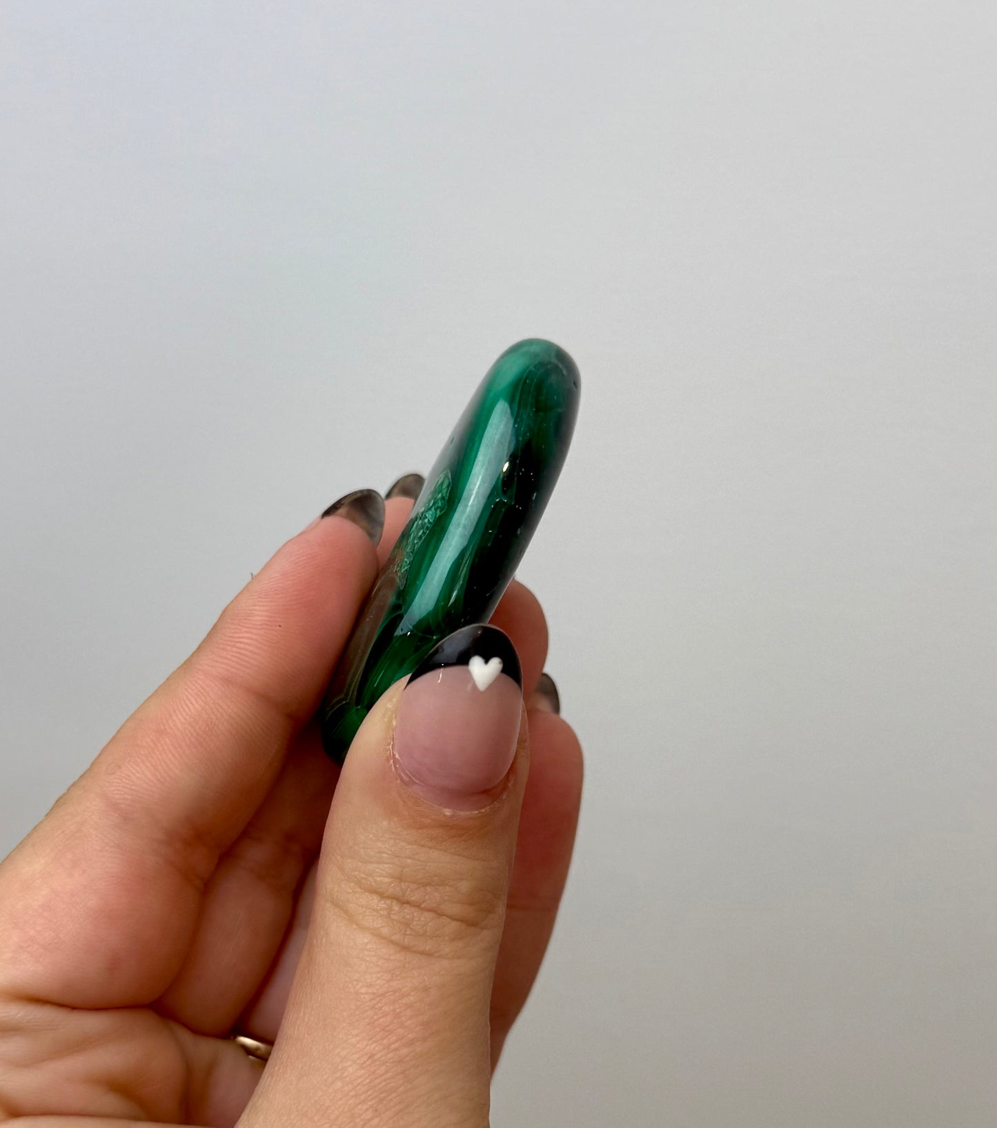 Malachite palm stone