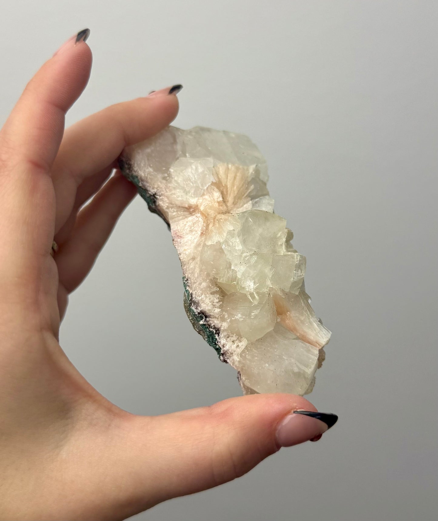 Apophyllite peach stilbite specimen