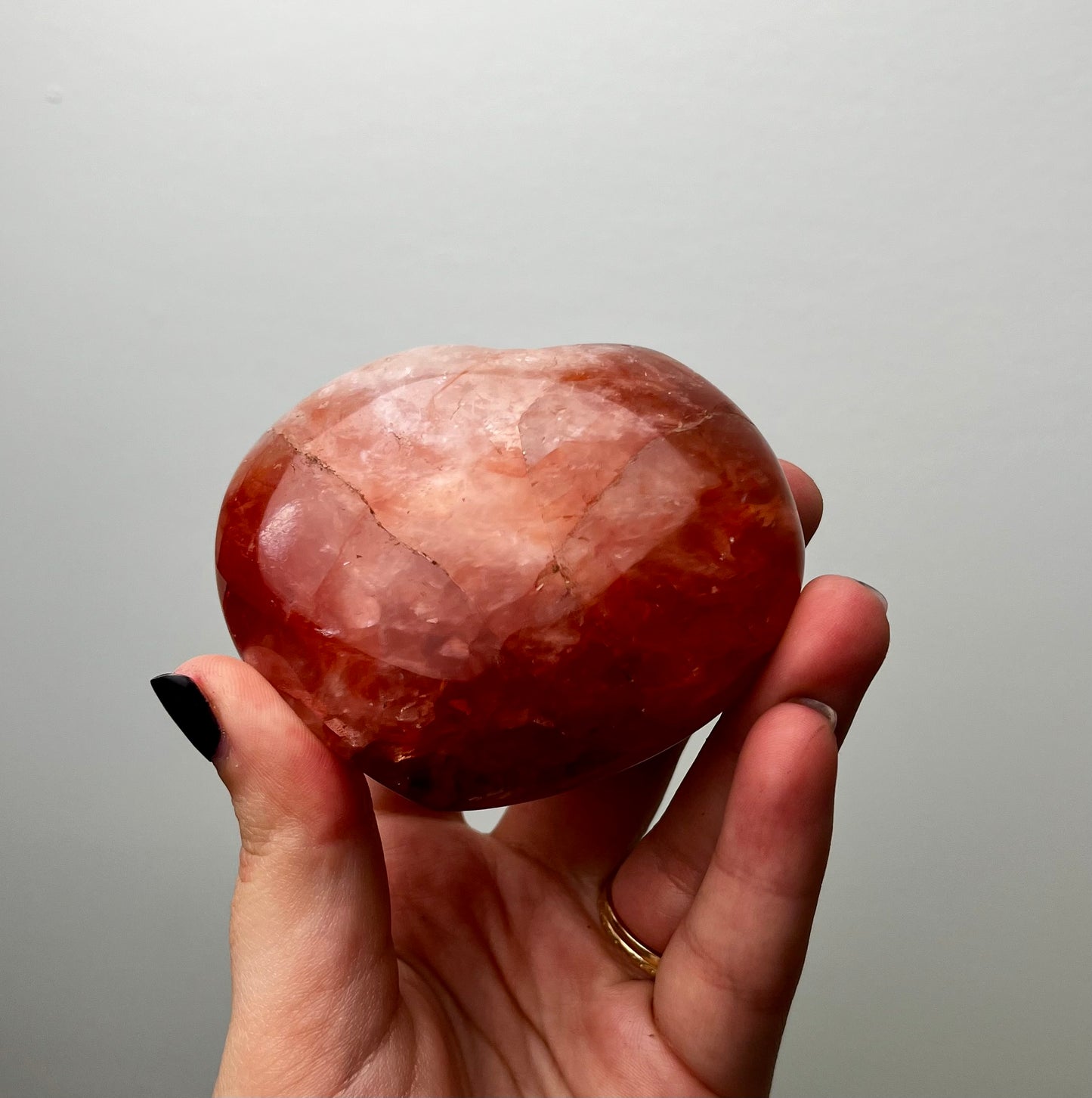 Fire quartz heart carving