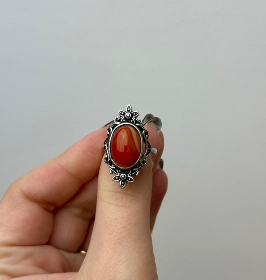 Carnelian adjustable ring
