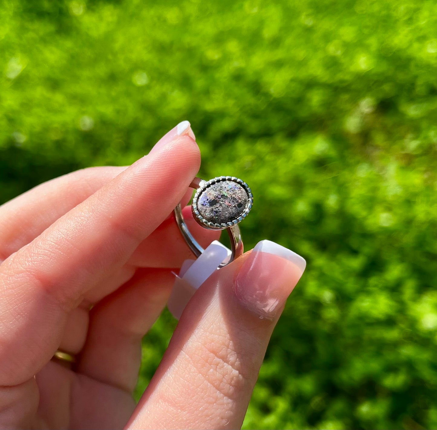 Boulder opal ring