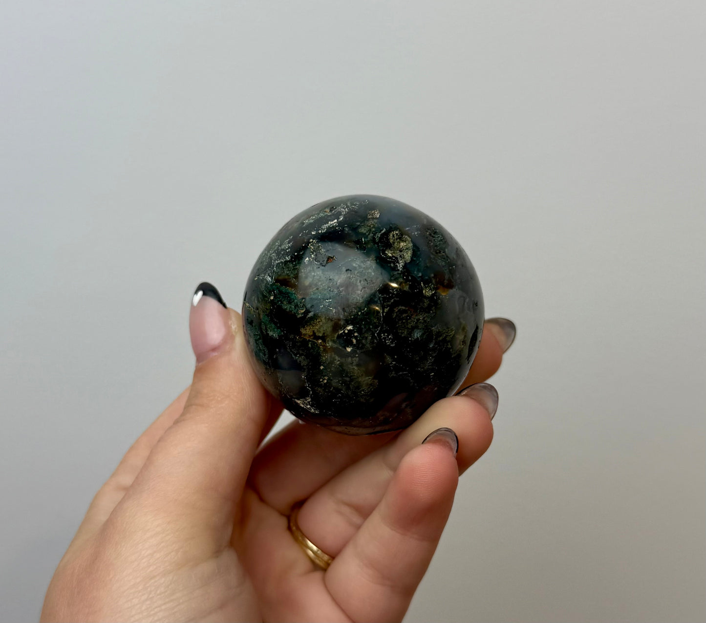 Moss agate ocean jasper sphere
